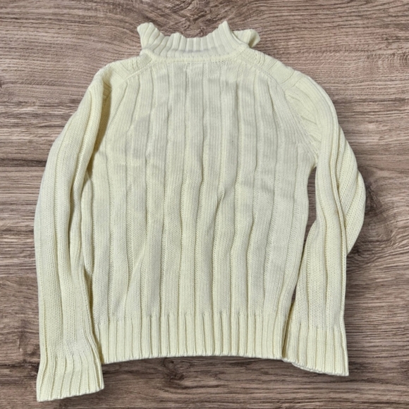 VTG 70s Kings Road Sears Sportswear Sweater Irish Cable Knit Cream Ivory Size L - Picture 5 of 8